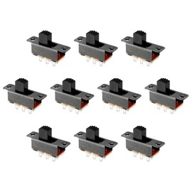 Rebower Toggle Switch Latching Slide Control 6 Terminals 2P2T, [for Electronic Projects] - 5mm/20 Pcs