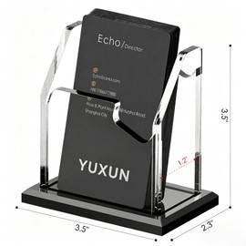 YUXUN Black Business Card Holder for Desk-1 Tier 1 Slot, Vertical Acrylic Business Cards Holder for Women Men, 50+ Business Cards, Multiple Business Card Display Stand for Exhibition, Home, Office
