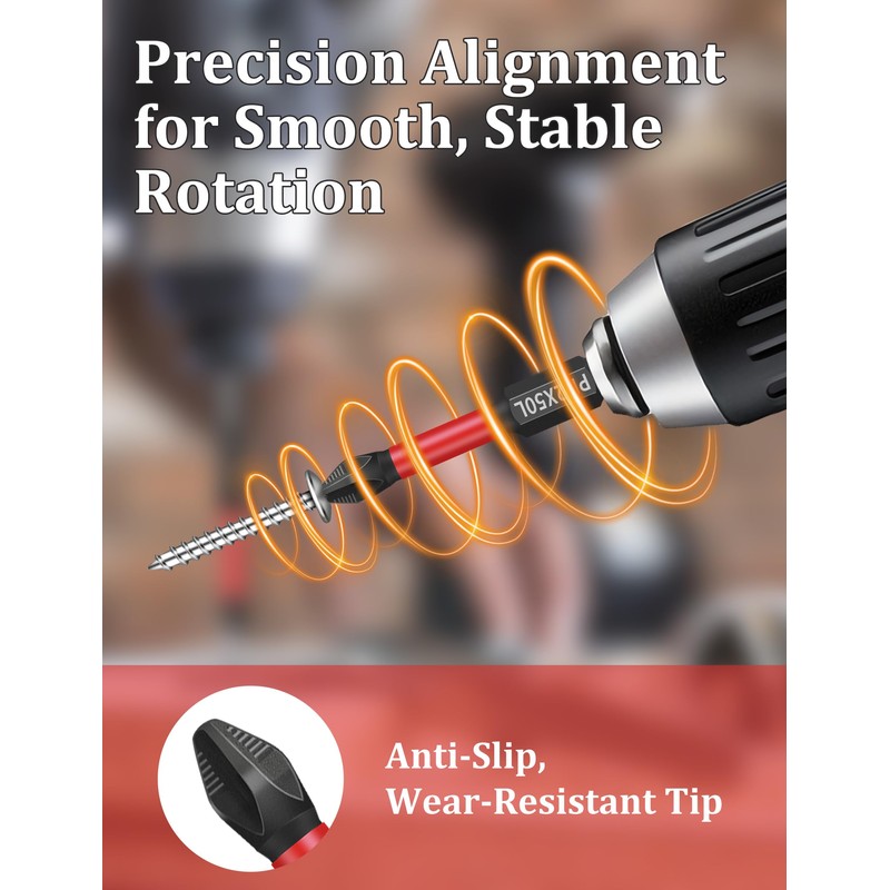 Tomorotec 11PCS Magnetic Phillips Screwdriver Drill Bit Set #2 -