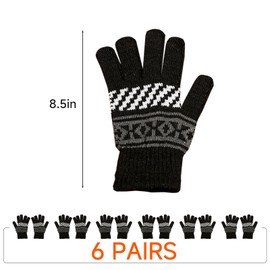 Knit Winter Gloves Warm and Comfortable Winter Gloves for Men and Women - Breathable Black Cotton Gloves with Diagonal Design, Perfect for Winter, Gym, Running, and Travel – Magic Gloves Knit