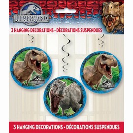 26” Hanging Jurassic World Decorations, 3ct