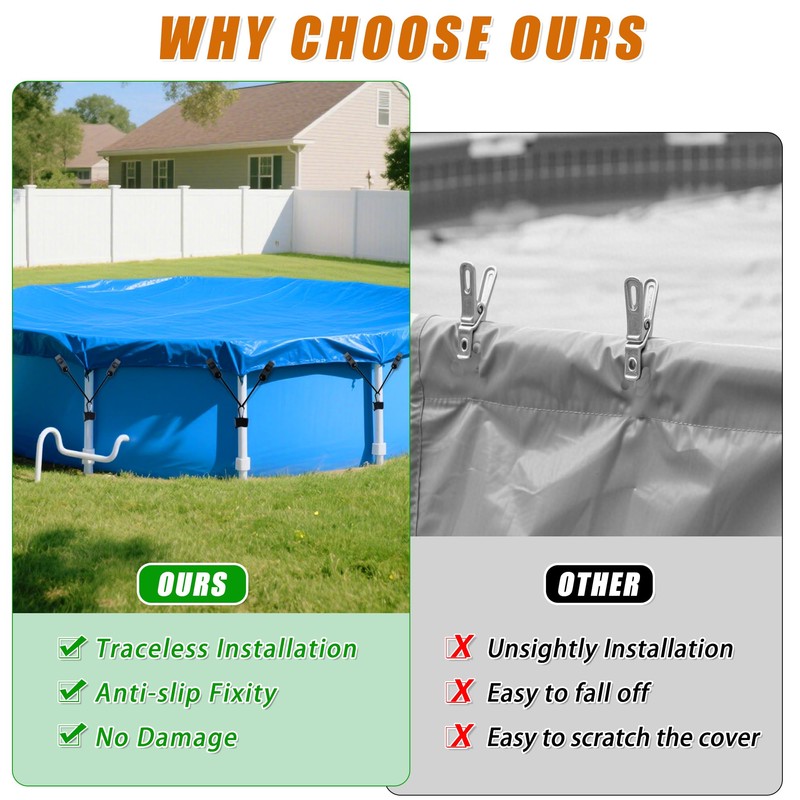 6 Sets Pool Cover Clip Kit for Above Ground Pools,