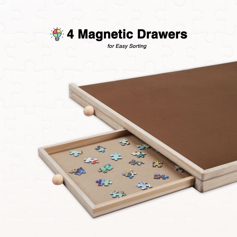 Tilting Puzzle Board with Drawers and Cover, 1000 Piece, 30"