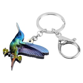 BONSNY Enamel Metal Hummingbird Key chains For Women Girls Gifts Car Purse Birds Pendant Charms (Multicoloured)