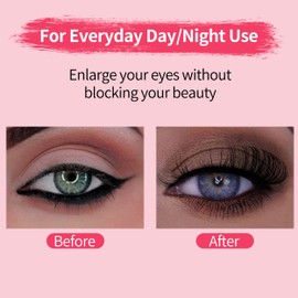 Natural False Eyelashes Wispy Fluffy Cat Eye Lashes Pack 10 Pairs D Curl Lash Strips Faux Mink Fake Eyelash Extensions Cat Eye 3D Eyelash