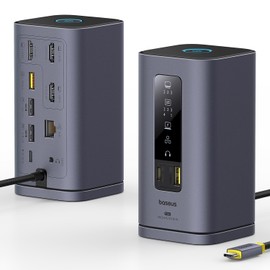 Baseus Docking Station for MacBook, SpaceMate(MAC) USB C Docking Station 3 Monitors with 3*4K HDMI, 10Gbps USB Ports, 100W PD, Gigabit Ethernet, Audio, Triple Display Docking Station for M1/M2/M3&Win