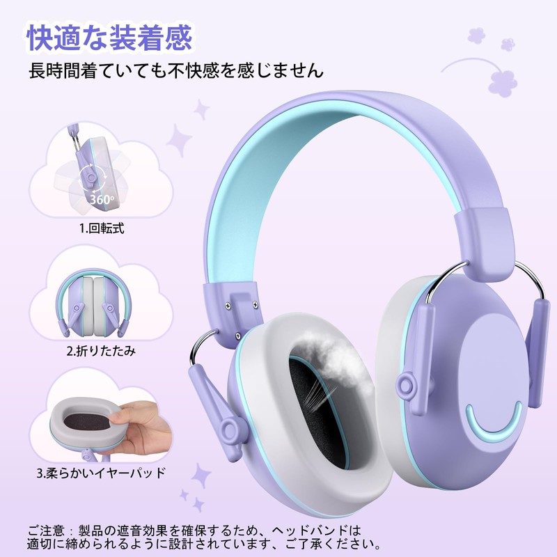 New Bee NR91 Earmuffs for Kids, Soundproofing, Hearing Sensitivity, SNR30dB