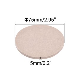 sourcing map Felt Furniture Pads, 75mm Dia Self-stick Non-slip Anti-scratch Round Felt Pads Cabinet Closet Feet Floor Protector Beige 4 Pads