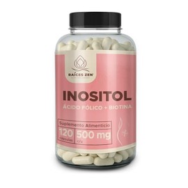 Inositol Ácido Fólico Biotina 120 Cápsulas 500 Gluten Lactosa