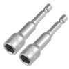 uxcell 2 Pcs 1/4" Quick-Change Hex Shank 10mm Magnetic Nut