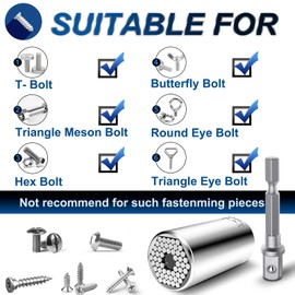 Lpluziyyds Universal Socket Set, Multi-Function Universal Socket Tool with Drill Adapter Unscrew Any Bolt Gifts for Dad, Husband, Boyfriend, Men, Fathers' Day Present