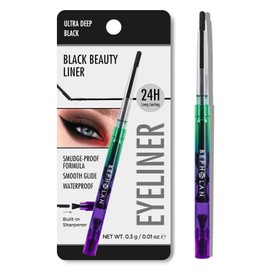 BEPHOLAN Lápices Delineadores De Ojos Negros, Lápiz Delineador De Ojos En Gel Resistente Al Agua, Lápiz Delineador De Ojos Negro Para La Línea De Agua Para Mujer, Resistente Al Agua, A Prueba De Manch