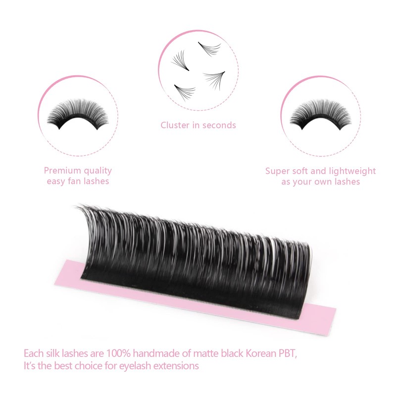 Oreola Volume Eyelashes, D Curl, 0.07 mm Thick, 12 mm