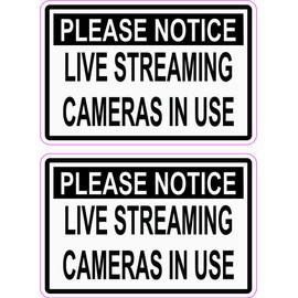 StickerTalk Live Streaming Cameras in Use Vinyl Stickers, 1 Sheet of 2 Stickers, 3 inches by 2 inches Each