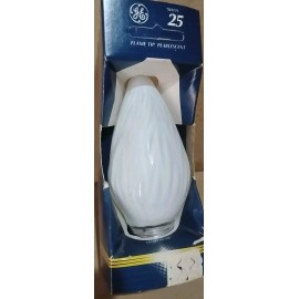 (1) Vtg GE 25w Flame Tip  Pearlescent Medium Base Wall Sconce Bulbs