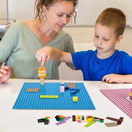 Lekebaby - Paquete de 8 placas base clásicas para ladrillos de construcción, tablas de construcción de 10 x 10 pulgadas, 100% compatible con las principales marcas, macaron