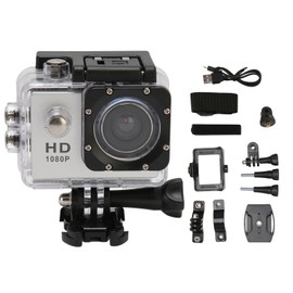 Underwater Waterproof Action Camera 1080P Multifunctional Diving Video Camera for Outdoor Riding Grey