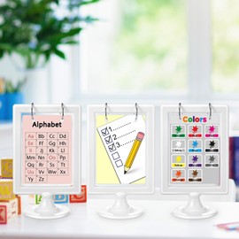 Geelin 4.1 x 5.8 Inches Mini Anchor Chart Holder Desktop Anchor Chart Storage Double Sided Card Display for Holding Alphabet Number Vocabulary Card Organization Interactive Displays