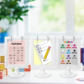 Geelin 4.1 x 5.8 Inches Mini Anchor Chart Holder Desktop Anchor Chart Storage Double Sided Card Display for Holding Alphabet Number Vocabulary Card Organization Interactive Displays