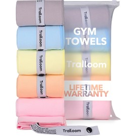 Toallas de Microfibra para Entrenamiento - Secado Rápido, Alta Absorción, Sin Olores, para Hombres y Mujeres - Toalla Deportiva para Sudor de Gimnasio, Hot Yoga, Tenis, Correr, Set de 5 Tonos Pastel