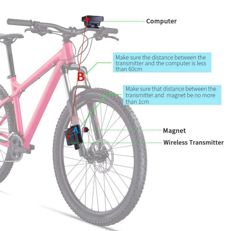 Bicycle Speedometer, MasoAuto Wireless LCD Digital Bike Odometer, Waterproof Cycling