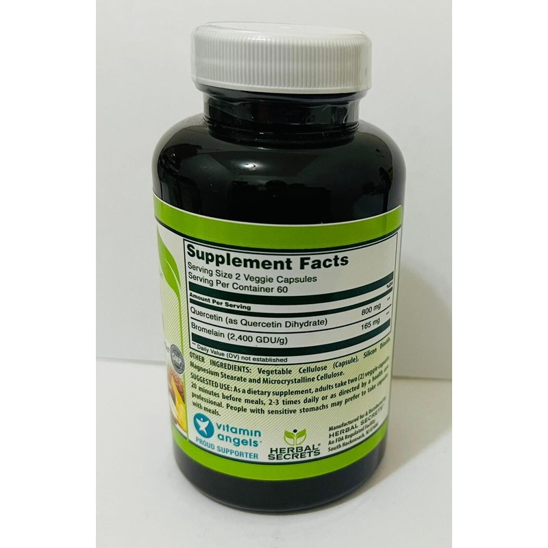Herbal Secrets Quercetin Bromelain 2000 mg 120 VeggieCaps Antioxidant Properties