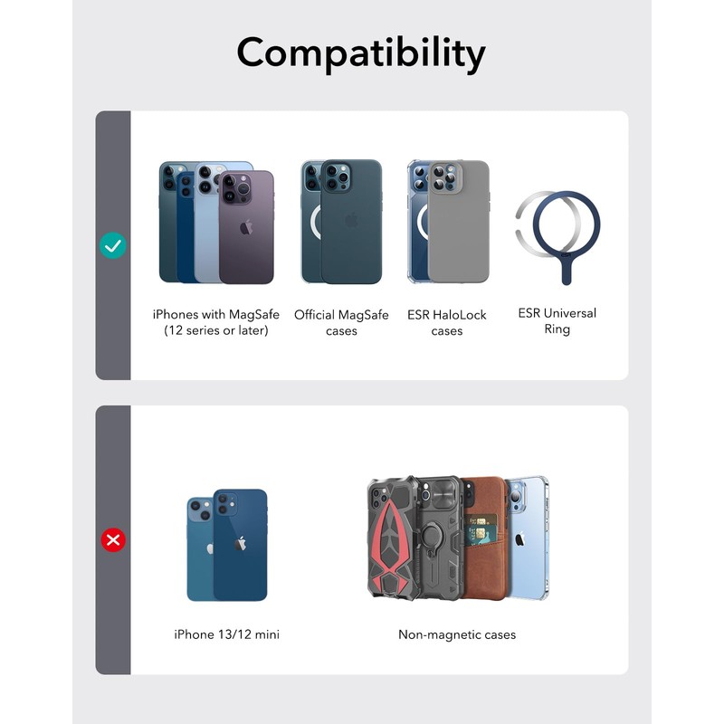 ESR Upgraded for MagSafe Wallet, 5 Card Holder, RFID Blocking,