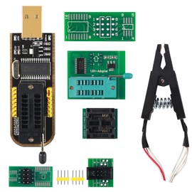 Dealikee SOIC8 SOP8 Test Clip EEPROM Flash BIOS USB + 1.8V Adapter + Soic8 Adapter Programmer Module Kit Set for EEPROM 93CXX / 25CXX / 24CXX + CH341A 24 25 Series