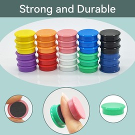 DUJEQM Fridge Magnets, 60PCS Round Strong Magnet Mini Decorative Magnets for Whiteboard, Heavy Duty Cute Magnets, Multi-Use Small Magnet for Crafts, Notice Board, Kitchen, Office, School, 10 Colours