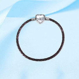 KunBead Jewelry Boys Brown Leather Bracelets for Charms Sale Cuff for Jewellery Making