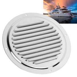 Air Vent Louver, Exhaust Air Grill 304 Stainless Steel Rainproof Louvered Grille Cover Vent Hood Flat Ducting Ventilation Air Vent Wall Air Outlet for Indoor Bathroom Kitchen (6 Inch 7726L)