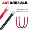 ECO-WORTHY 2AWG Battery Cable with 5/16'' Lug Terminals 12inch Cables