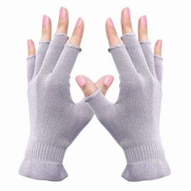 Migliore Wear 2 Pairs Cotton Fingerless Gloves, Eczema Gloves for Dry Hands, Fingerless Cotton Gloves, Moisturising Gloves for Hand Moisturiser, Gel Nails