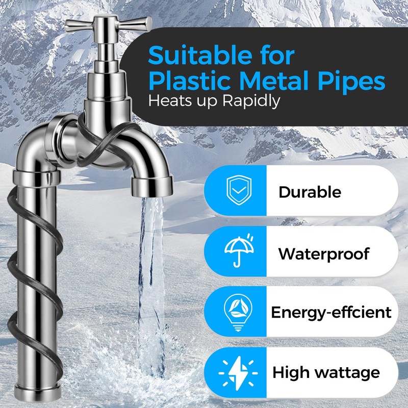 79.5FT(3FT~160FT) Water Pipe Heat Cable for Pipe Freeze Protection, Pipe