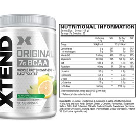 XTEND Original BCAA Powder Lemon Lime Squeeze 30 Servings | 7g BCAAs Per Serving | Sugar Free Branched Chain Amino Acids and Electrolytes Powder for Post Workout Muscle Recovery and Hydration