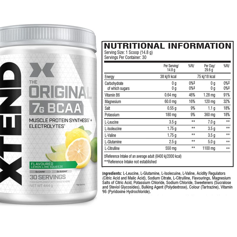 XTEND Original BCAA Powder Lemon Lime Squeeze 30 Servings |