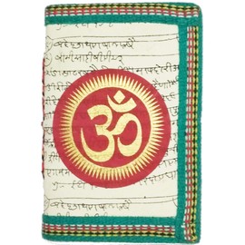Purpledip Handmade Paper Journal 'Om, The Sound Of Vedas': Vintage Diary Notebook With Thread Closure (11489A)