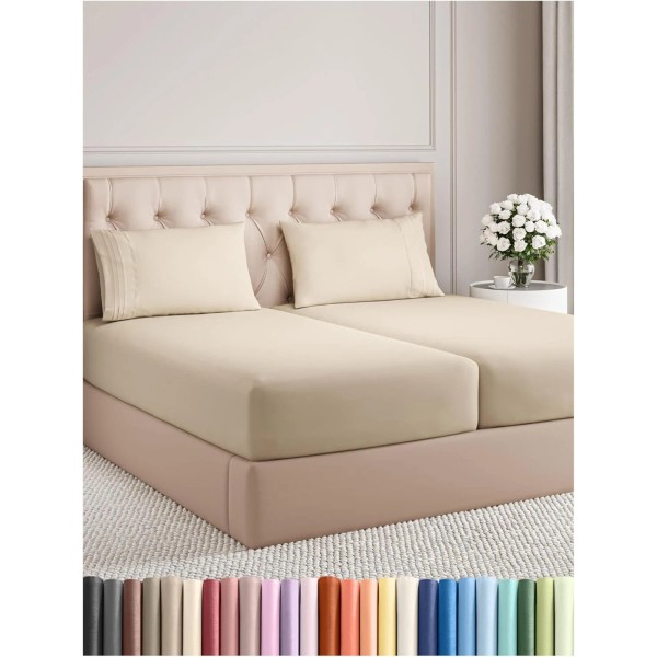 Split King Size 5 Piece Sheet Set - Comfy Breathable