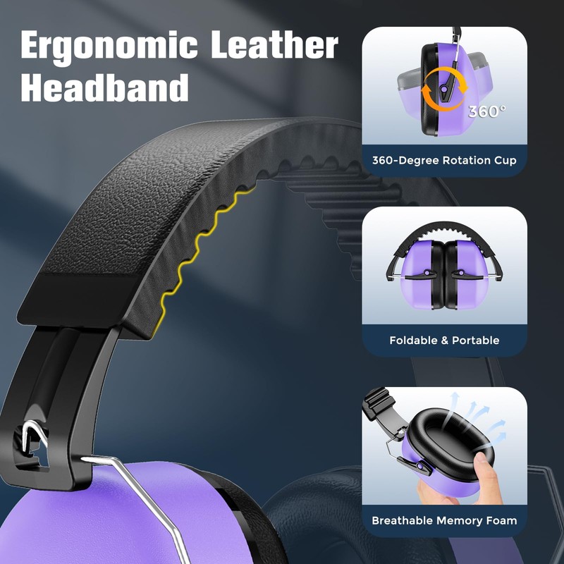 ProCase 2 Pack Ear Muffs for Noise Reduction SNR 32dB/NRR