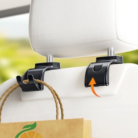 OATSBASF Car Headrest Hidden Hook, Folding Purse Hanger Headrest Hook for Car Seat Organizer, for Purses, Bags, Cloths, Car Water Bottle Hooks Car Seat Assecories, 1 Pack