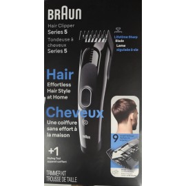 Braun Series 5 HC5310 Rechargeable Hair Clipper 2 Combs Haircut Kit 9-Setting