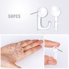 Savita 50 x Transparent Round Push Pin Hooks, Hanging Nails