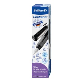 Pelikan Pelikano 824477 Fountain Pen for Right-Handed Users, Black, Nib M