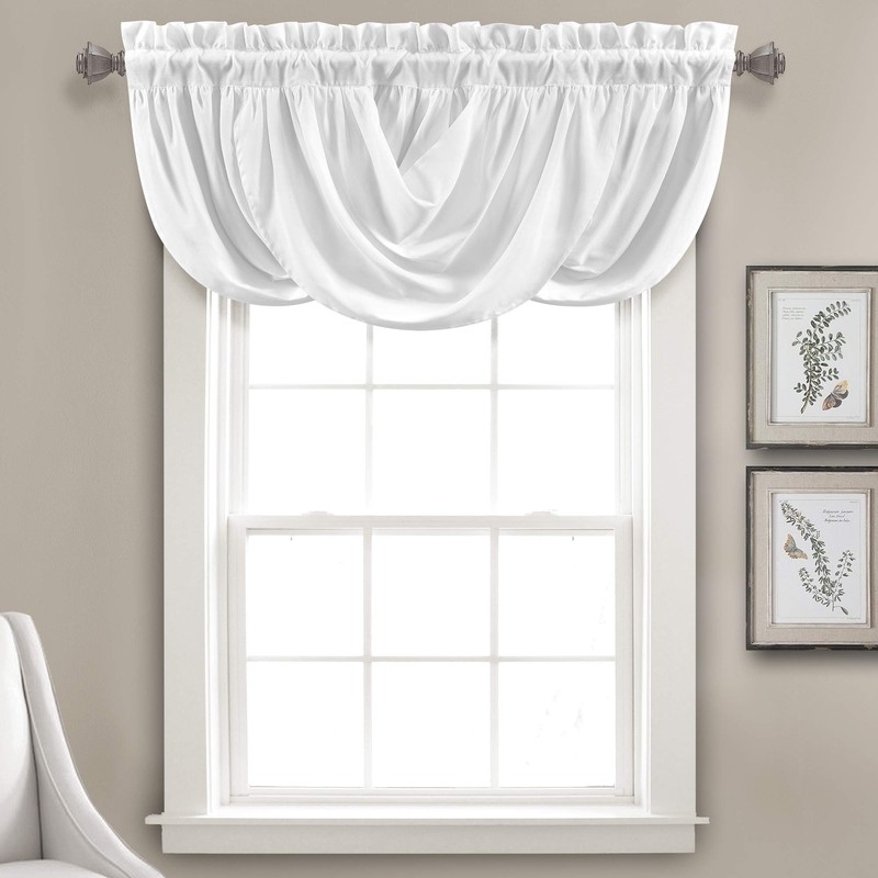 Lush Decor Lucia Elegant Waterfall Valance for Living Room Kitchen,