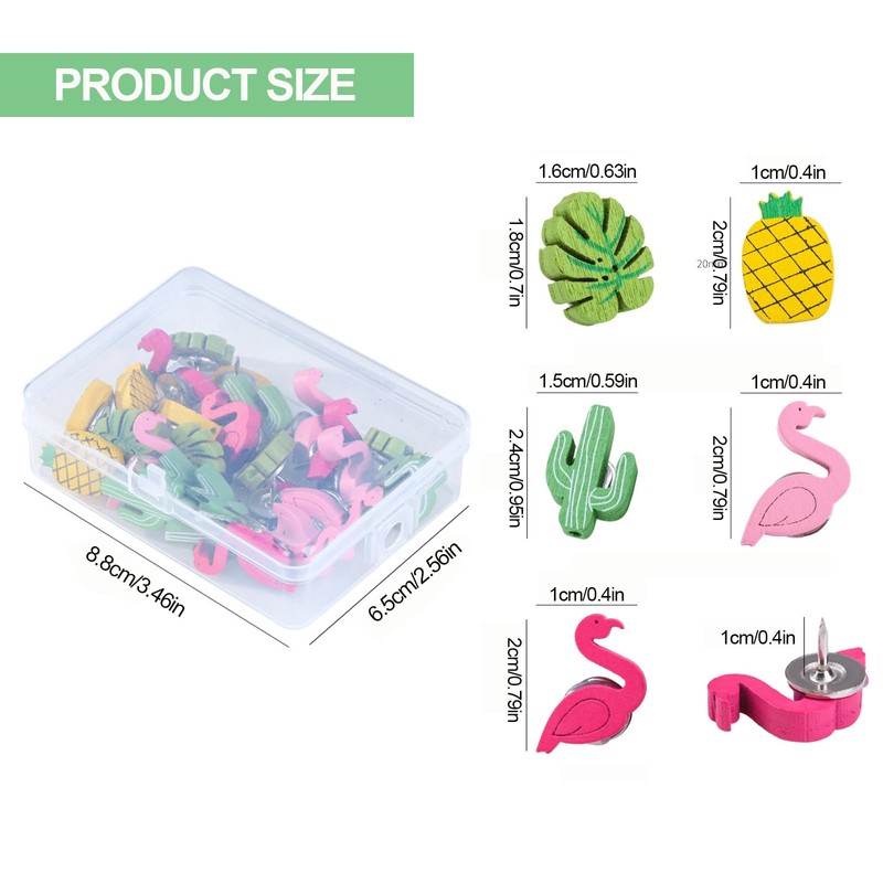 KALUROIL 50 Pieces Pin Board Needles Beautiful Flamingo Decorative Push