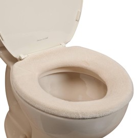 Miles Kimball Elastic Cushioned Toilet Seat Cover Universal Fit White