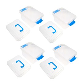 Levemolo 4pcs Desktop Organizer Box Lid and Handle Multi-purpose Storage for Toys Cosmetics and Sundries Compact Design for Home and Office Use