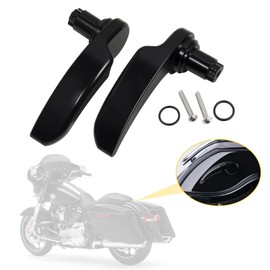 ANONEMOTO Black Saddlebag Latches Kit, Saddlebag Lifters Compatible for Harley Touring 2014-2024 Street Glide Electra Glide Road King with Hard Bag Aluminum Saddle Bag Latch Handle for Motorcycle