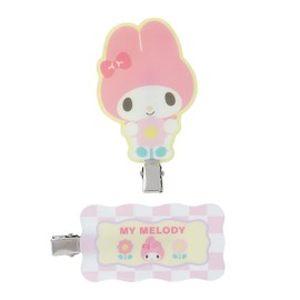 Sanrio My Melody Bangs Clip, Pastel Checker, Hair Clip, My Melody, 2.3 x 3.0 x 0.4 inches (5.8 x 7.7 x 1 cm), Character SANRIO 122505
