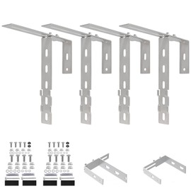 6-25 cm Set of 4 Adjustable Solar Panel Brackets with Hooks for Balcony, Suitable for Balcony Railings, Stainless Steel Solar Panel Mounting Kit